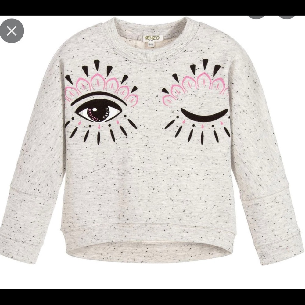 💯Auth Kenzo Paris Wink Eye Sweatshirt Sz 5
